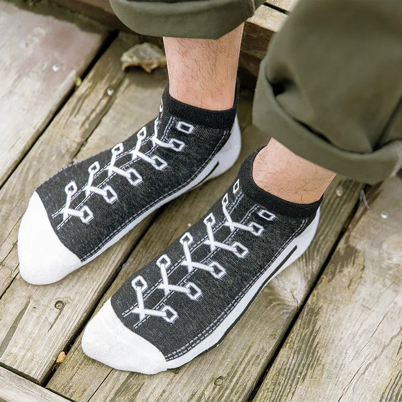 Harajuku Style Kawaii Shoe Print Ankle Socks - Trendy Gift for Women and Men  Our Lum   