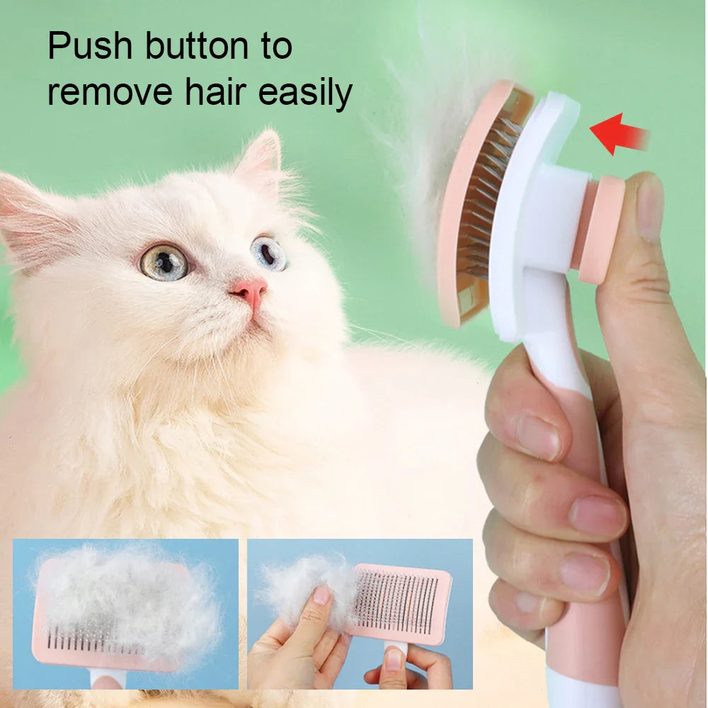 Pet Grooming Comb: Stainless Steel Needle Brush for Cats Dogs - Shedding Tool & Skin Care - ourlum  ourlum.com   