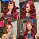 Burgundy Body Wave Lace Front Wig Premium Brazilian Hair