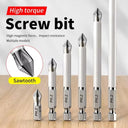 6 PCs Non-Slip Magnetic Cross Head Household Electric Driver Screw Set - High Hardness Hand Drill Bits for Electric Screwdrivers