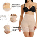 Lace High Waist Shapewear Boyshorts for Tummy Control