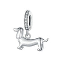 Pet Dog Charm Bracelet: Sterling Silver Poodle Dachshund