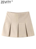 ZEVITY Women's Elegant High Waist Pleated Culottes Shorts  ourlum.com   