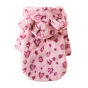 Winter Leopard Dog Hoodie: Stylish Fleece Coat for Small Pets  ourlum.com Pink S 