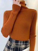 Cozy Chic Slim Fit Turtleneck Sweater for Fall Fashion