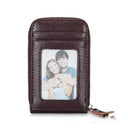 Men's Wallet Genuine PU Leather Credit Card Holder RFID Blocking Zipper Pocket