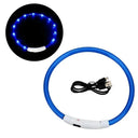 LED Pet Dog Collar Glowing Safety Light USB Flashing Luminous Necklace  ourlum.com S2 Blue 40cm 