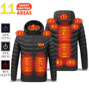 21 Areas Heated Jacket Mens Waterproof Heating Coat Tactical