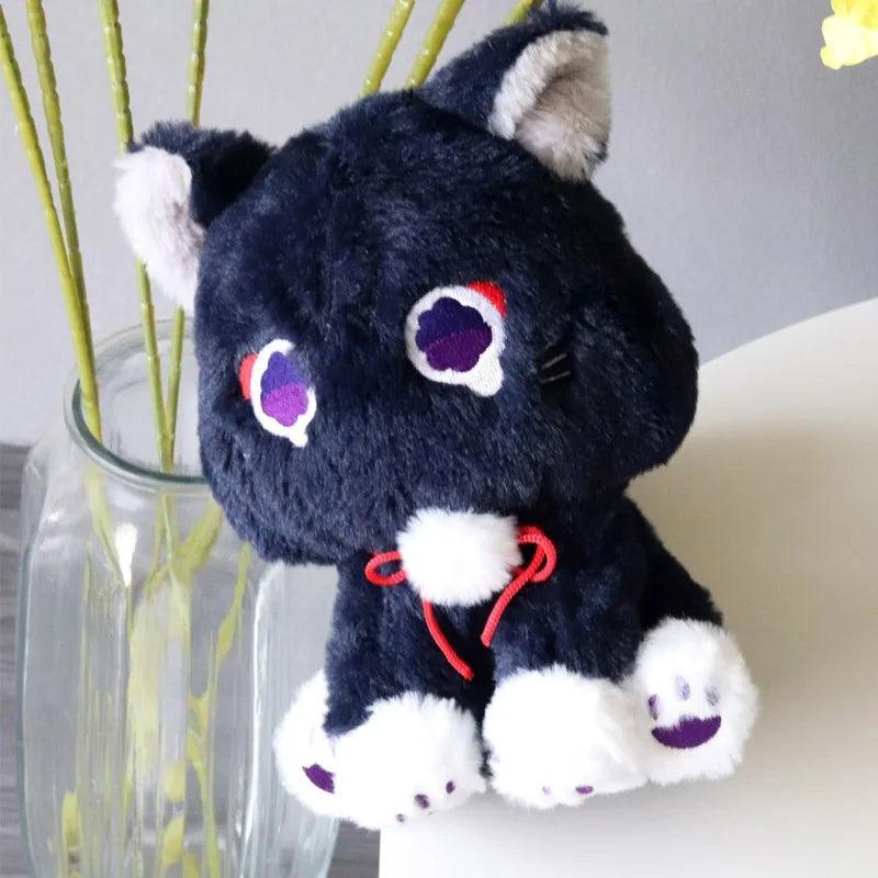 Genshin Black Scaramouche Cat Plush Toy: Soft Stuffed Pillow For Kids  ourlum.com   