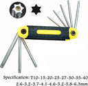 8 In 1 Folding Hex Wrench Metal Metric Allen Wrench Set