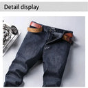 2025 Fashion Classic Blue Black Denim Trousers Men's Jeans