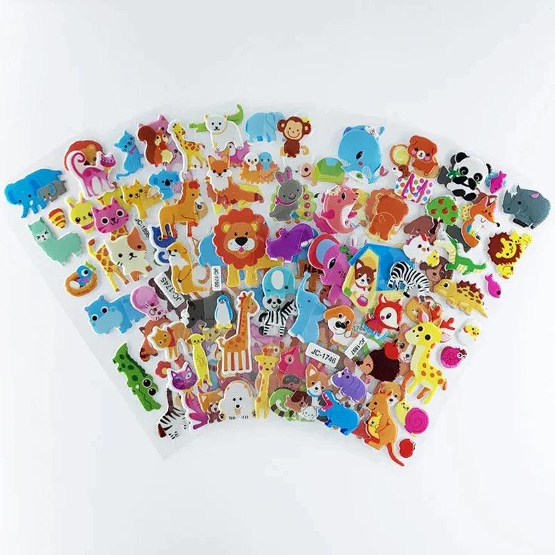 Cartoon Zoo Animals Stickers Set: Fun, High Quality, Reusable, Wide Variety  ourlum.com Mix 8 pcs for girl  