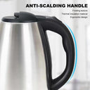 2.0L Stainless Steel Electric Kettle Silver Gray Durable Home Office Travel