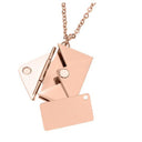 517F Valentine's Day Love you Secret  Message Pendant Necklace Stainless Steel Can Open Photo Frame Envelope Necklace