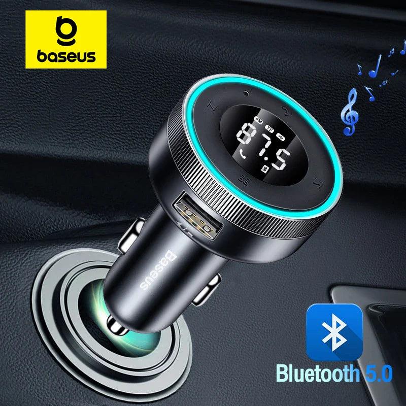 Baseus Bluetooth FM Car Transmitter & Hands-Free Kit with Fast Charger  ourlum.com   