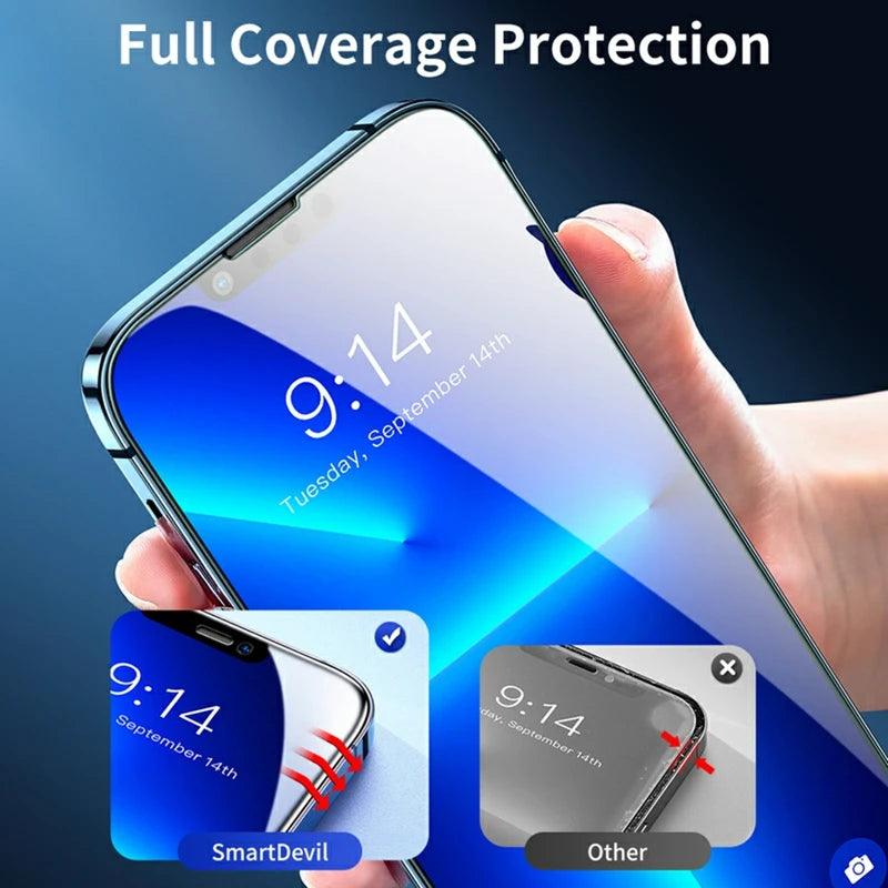 4-Pack 60D Full Coverage Tempered Glass Screen Protectors for iPhone - Compatible with iPhone 15, 11, X, XR, XS Max, 6, 7, 8 Plus, 13, 12, Mini, 14 Pro  ourlum.com   