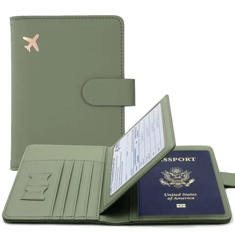 Passport Cover: Stylish PU Leather Protector with Card Slot  ourlum.com Green  