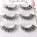 NEW 3Pairs Mink Lashes 3D Mink Eyelashes Invisible Band Natural Black Mink False Eyelash Full Strip cilios posticos Reusable  ourlum.com 3pairsC32  