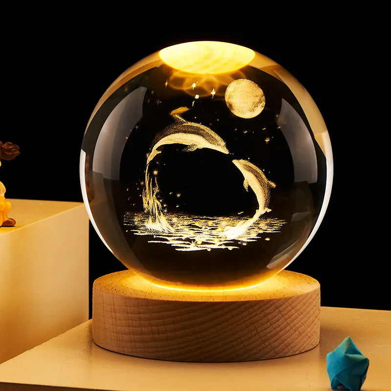 Valentine's Day Decorative Lamp Crystal Ball  Glowing LED Night Light Bedroom Decor Galaxy Moon Night Lamp Gift for Kids Couple  ourlum.com   