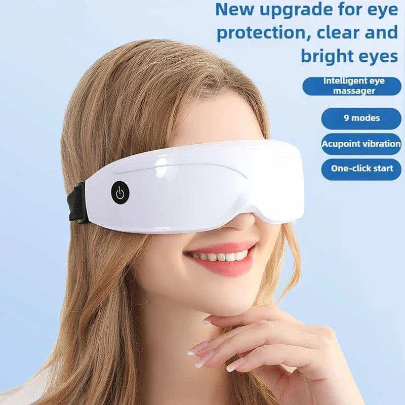 Smart Eye Massager with Magnetic Therapy and 9 Modes for Fatigue Relief and Dark Circle Removal