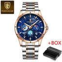 POEDAGAR Starry Sky Chronograph Watch Waterproof Luminous