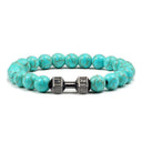 Fitness Charm Bracelet Set: Stylish Natural Stone Beads