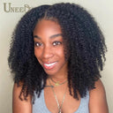 Mongolian Kinky Curly Lace Front Wig 180 Density Women