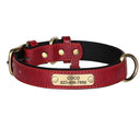 Custom Engraved Leather Dog Collar & Leash Set for Pitbulls  ourlum.com Red XS 