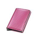 DIENQI Carbon RFID Wallet Male Mini Slim Money Card Holder