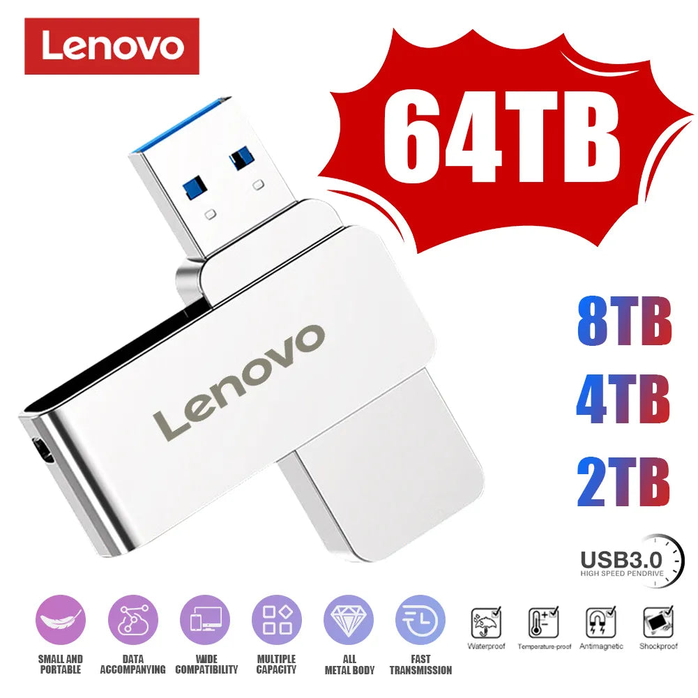 Lenovo USB Flash Drive: High-Capacity Storage & Fast Data Transfer  ourlum.com   
