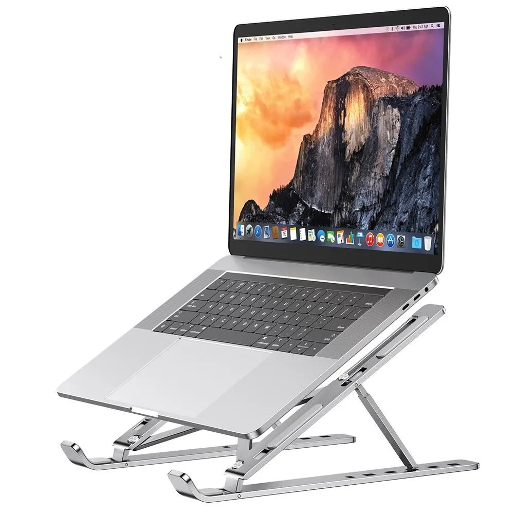 Aluminum Laptop Stand: Adjustable Foldable Lap Top Base for Comfortable Typing  ourlum.com   