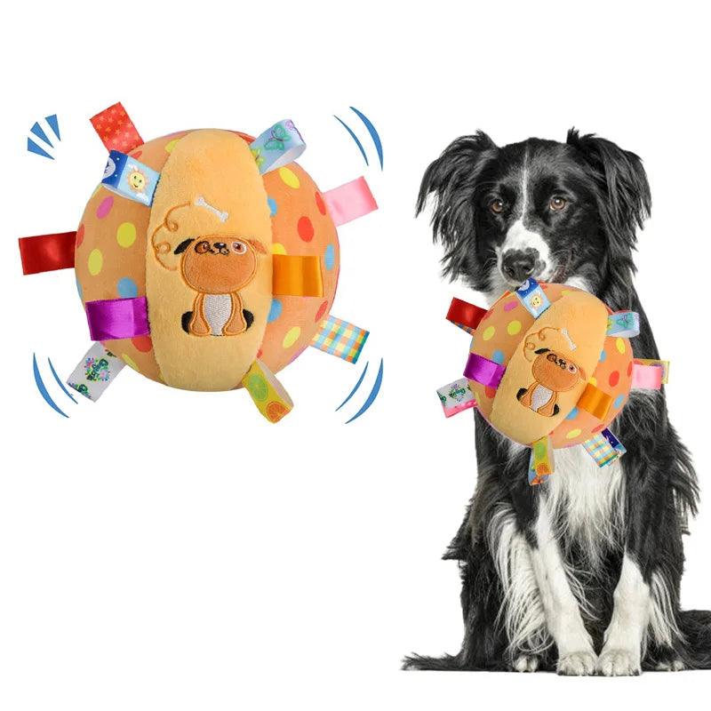 Chew-Resistant Interactive Dog Toy with Bells and Plush Handle for Training and Playtime  ourlum.com   