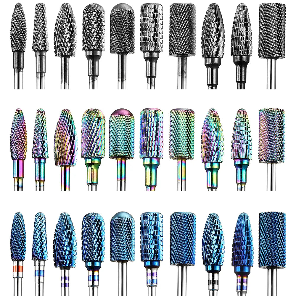 Rainbow Tungsten Carbide Nail Drill Bits Milling Cutter For Manicure Burr Remove Skin Rotary Gel Electric Manicure Art Drill Bit  ourlum.com   