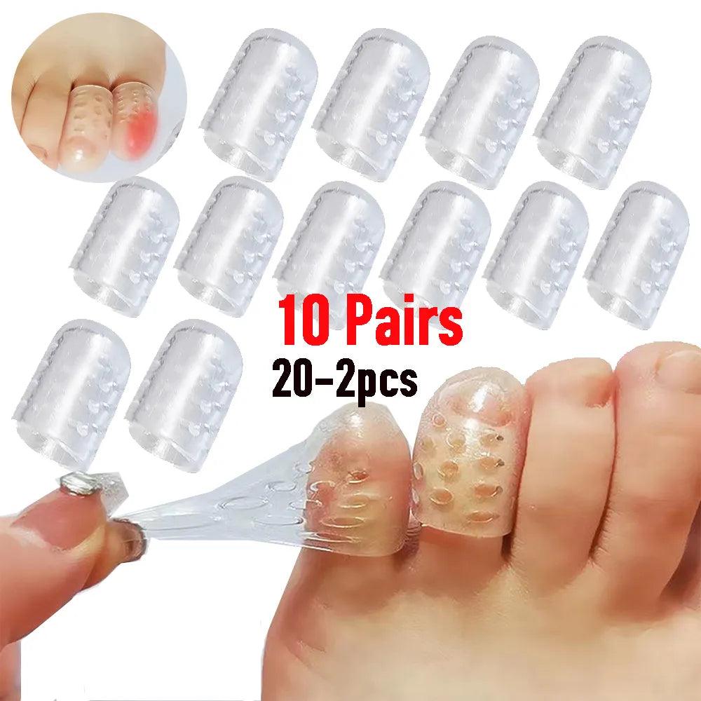 2-20PCS Toe Separator Breathable Silicon Toe Caps Toenails Protection Elasticity Anti-Friction Sweatproof for Foot Protectors  ourlum.com   