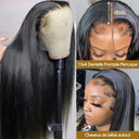 Luxurious 24-26 Inch Straight Brazilian Human Hair Lace Front Wig