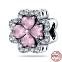 Heart Shaped Sterling Silver Charm Bead - Zircon Adorned Pandora Bracelet Pendant  ourlum.com PAC217  