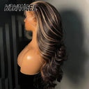 34-Inch 1B27 Highlight Human Hair Wig 13x6 HD Lace Frontal