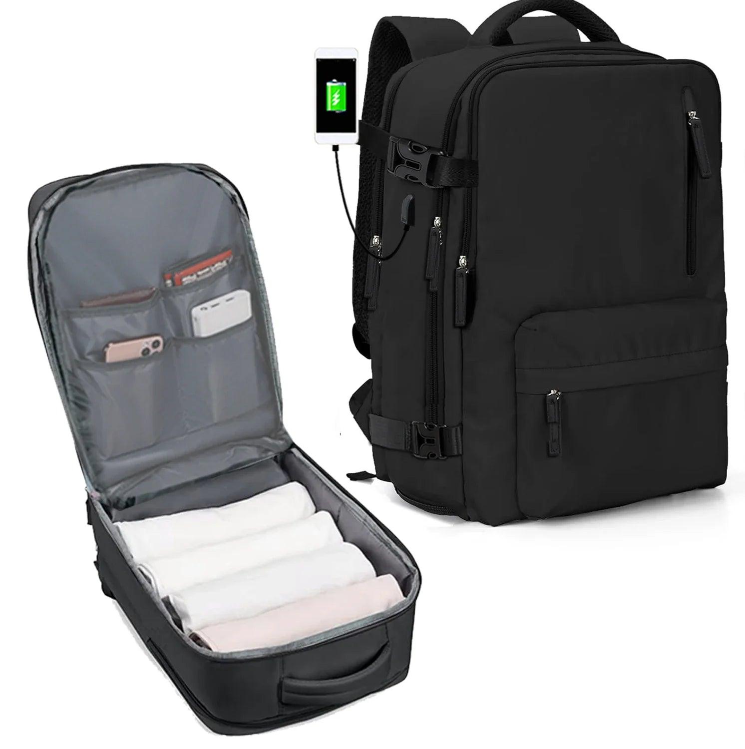 Waterproof Unisex Laptop Backpack with Shoe Compartment - Ideal for Travel and Daily Use