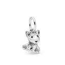 Sterling Silver Puppy Family Zircon Pendant For Dog Lovers