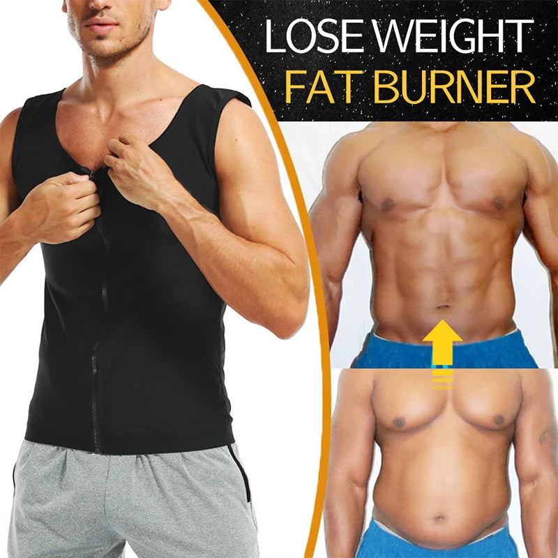 Men's Sauna Vest Waist Trainer for Slimming, Fat Burning, and Enhanced Workouts