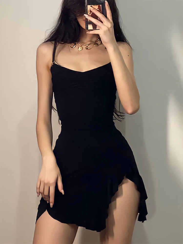 Seductive Black Bodycon Mini Dress for Women - Summer Party Streetwear Chic  OurLum.com   