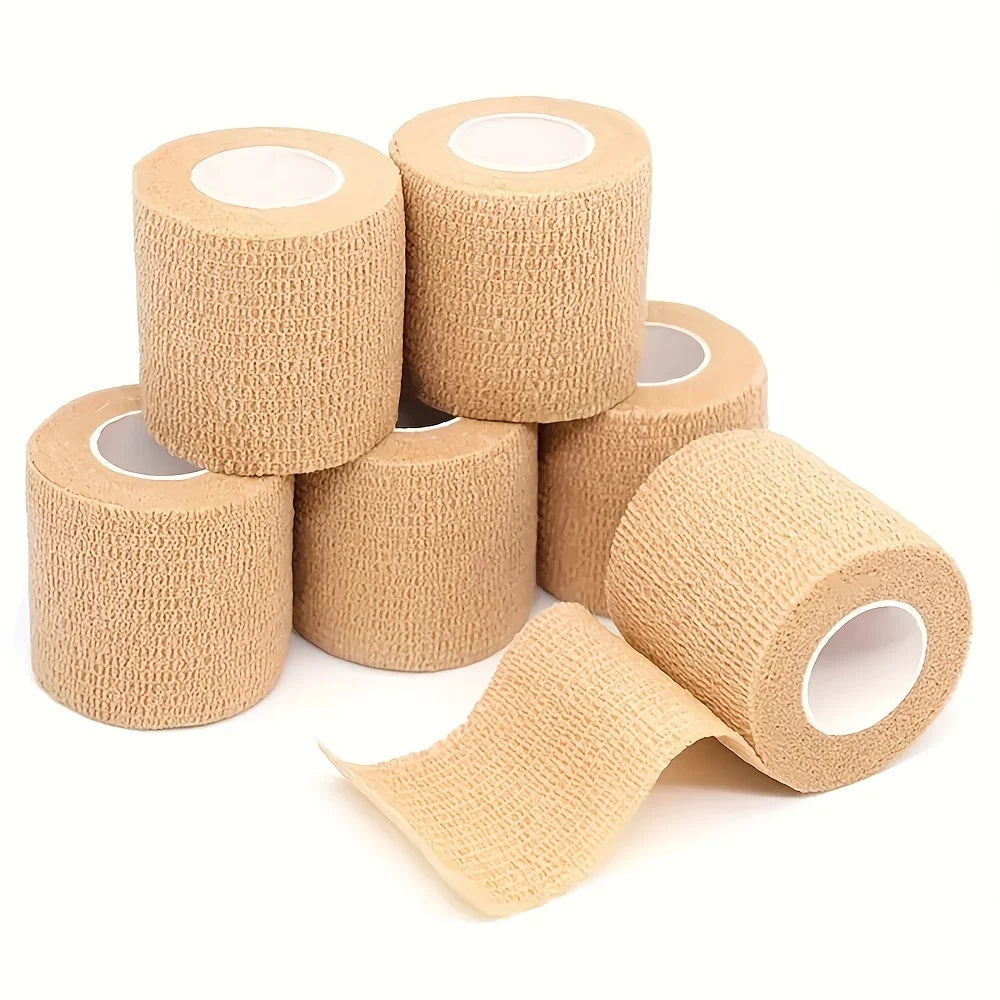 3-Pack Self-Adhesive Elastic Bandages 5cm x 4.5m Medical First Aid Gauze Tape Kit