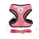 Adjustable Reflective Mesh Cat Dog Harness Set with Leash - Small Pet Safety Vest and Accessories  ourlum.com Pink S 