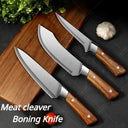 Compact Stainless Steel Meat Cleaver Boning Knife Sheath