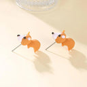 Animal Cartoon Stud Earrings: Playful Dinosaur Dog Whale