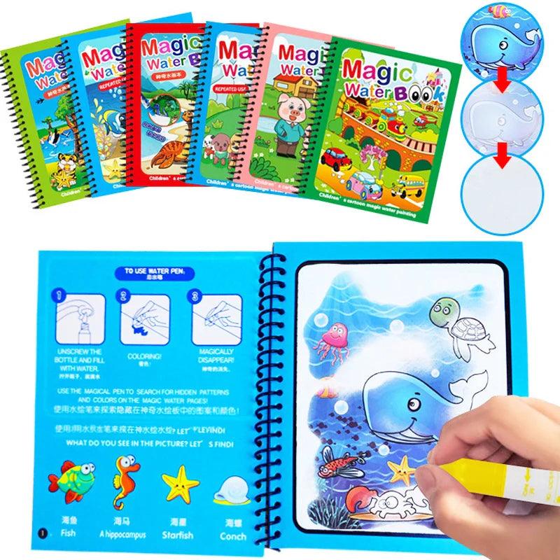 Magic Water Drawing Book: Reusable Montessori Toy for Imaginative Play  ourlum.com   