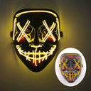 Halloween LED Purge Neon Light Up Mask With LED Gloves