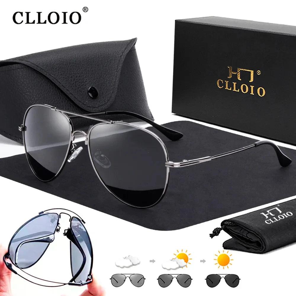 Stylish Photochromic Titanium Polarized Sunglasses for Men and Women - Anti-Glare Driving Eyewear