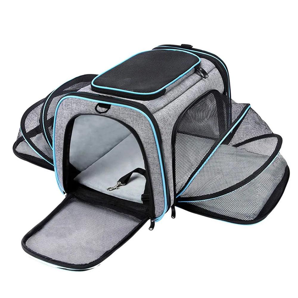 Travel Pet Carrier Bag with Foldable Design and Safety Features  ourlum.com   