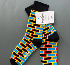 Vibrant Joy Crew Socks: Colorful Unisex Footwear Trend